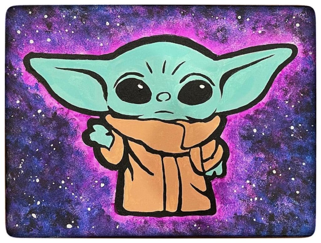 Baby Yoda!  Paint and Vino