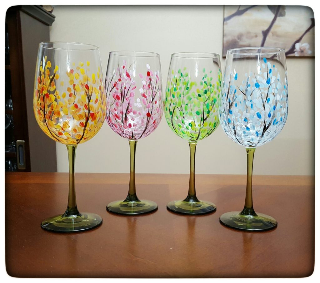 Mother's Day Hand Painted Wine Glasses